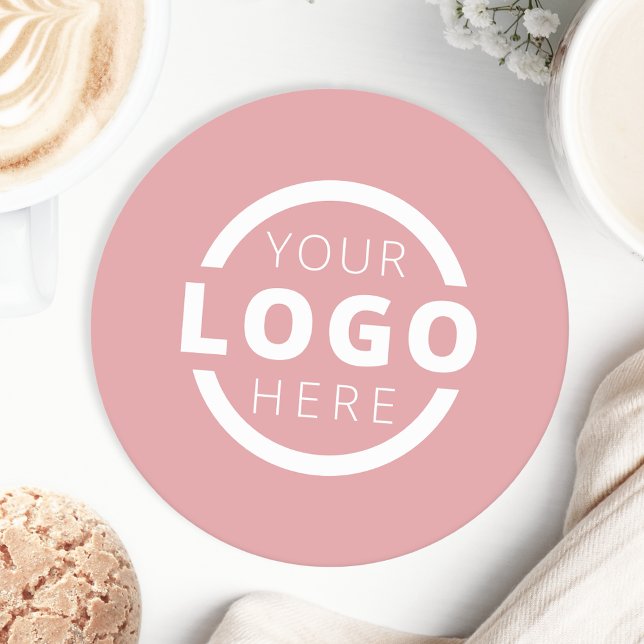 Eigene Werbeaktion Logo-Markenbezeichnung Rosa Runder Pappuntersetzer (Von Creator hochgeladen)
