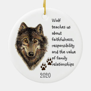 Eigene Wolf Totem Tierführer Wasserfarbe Natur Keramik Ornament