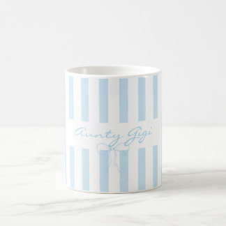 Eigenen Text hinzufügen Tante baby blau gestreift Kaffeetasse