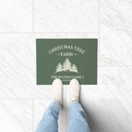 Eigener Familienname Weihnachtsbaumbaum Retro Fußmatte
