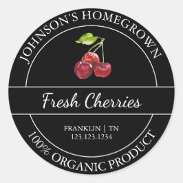 Eigener Garten Frische Bio Kirsche Runder Aufkleber
