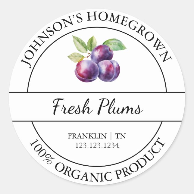 Eigener Garten Frische Bio Plakette Runder Aufkleber (Vorderseite)