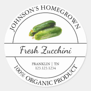 Eigener Garten Frische Bio Zucchini Marke Runder Aufkleber