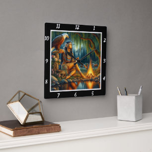 Eigener Geist: Adlerhorst-Atem Quadratische Wanduhr