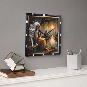 Eigener Geist: Stonzirkel Träumen Quadratische Wanduhr