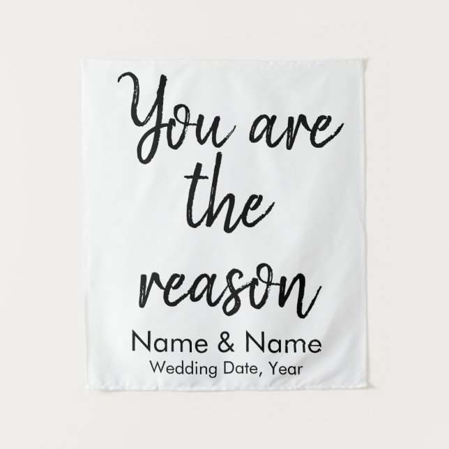 Eigener Hochzeitshintergrund für Empfang auf einem Wandteppich (Vorderseite)