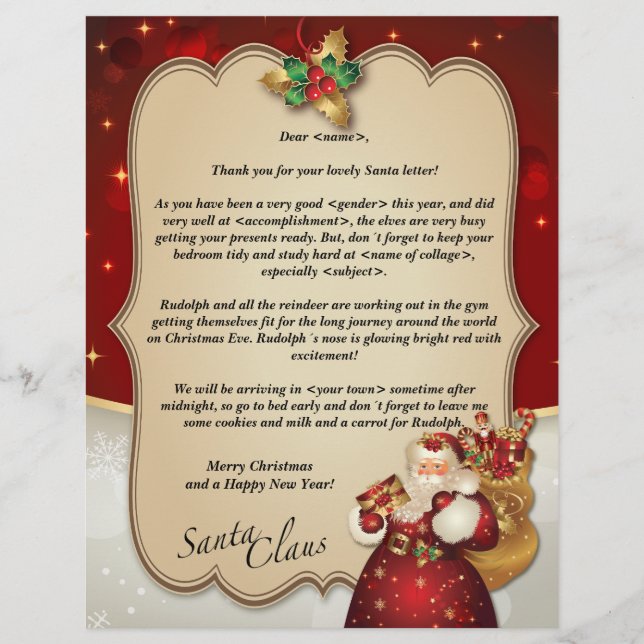 Eigener Jahrgang Weihnachtsroter Brief vom Weihnac (Vorderseite)