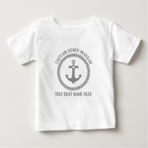 Eigener Kapitän und Schiffsname Baby T-shirt