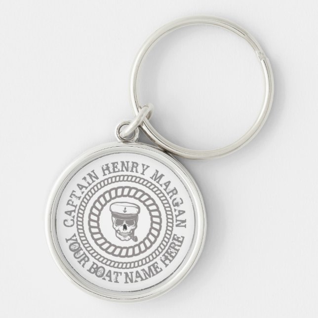 Eigener Kapitän und Schiffsname Schlüsselanhänger (Vorne)