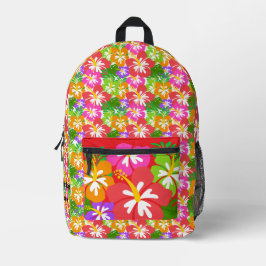 Eigener, lebendiger Hibiskus mit bunten Ästhetik Bedruckter Rucksack