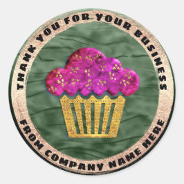 Eigener Logo Name Gold Custom Green Cake Sweet Runder Aufkleber