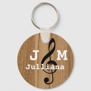 eigener Musiktreppenschnitt auf Holz Schlüsselanhänger