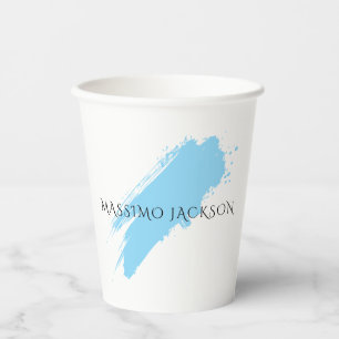 Eigener Name Dekorativ Chic Einfach Einfach Blau W Pappbecher