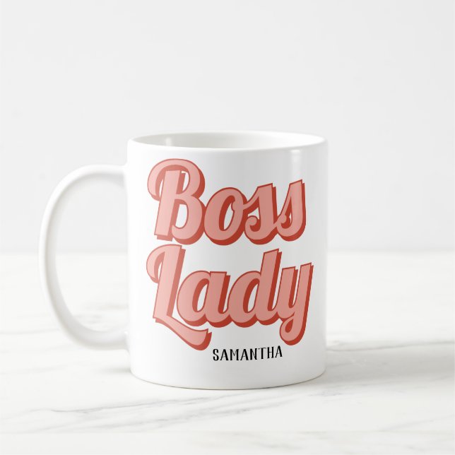 Eigener Name der Boss Lady Retro Kaffeetasse (Links)