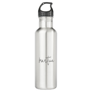 Eigener Name Einzigartig Elegant Schlichte Einfach Edelstahlflasche