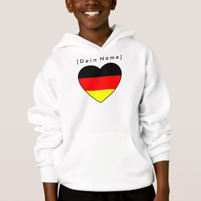 Eigener Name Fussball Deutschland Pullover Herz (Vorderseite)