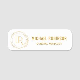Eigener Name Gold Script Logo Magnetic Namensschild
