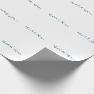 Eigener Name Kreativer Trendiger Weißer Ozeanblau Geschenkpapier