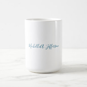 Eigener Name Kreativer Trendiger Weißer Ozeanblau Kaffeetasse
