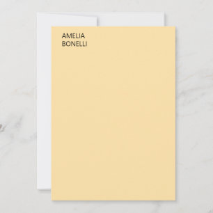 Eigener Name Modern Minimal Professionell Beige Mitteilungskarte