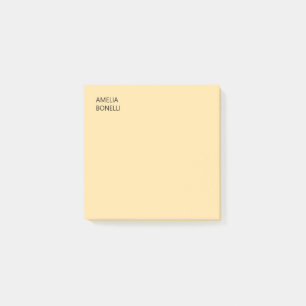 Eigener Name Modern Minimal Professionell Beige Post-it Klebezettel