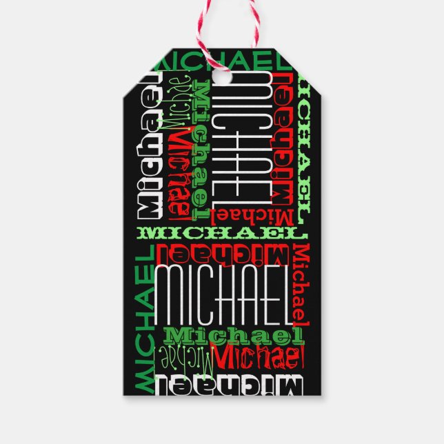 Eigener Personalisierter Name Kids Weihnachten Geschenkanhänger (Vorderseite)