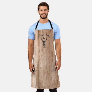 Eigener Rustikaler Monogramm Familienname Holzbüg Schürze