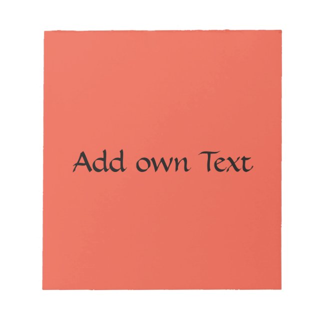 Eigener Text druckt Stilvoll orange rote Hintergru Notizblock (Vorderseite)