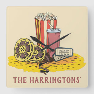 Eigener Text Movie Buff Quadratische Wanduhr