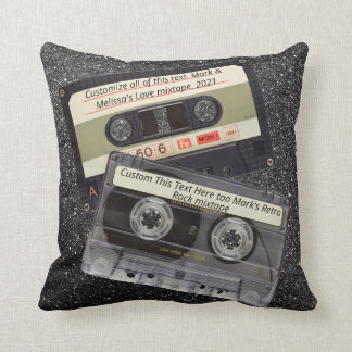 Eigener Text | Retro Liebe Music Cassette Mixtape Kissen
