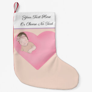 Eigener Text Schlafen Baby Liebe Rosa Herz Kleiner Weihnachtsstrumpf
