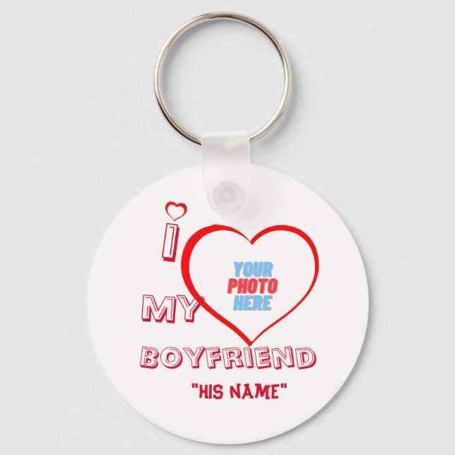 Eigener Valentinstag "Ich mein Freund "sein Name" Schlüsselanhänger (Vorderseite)