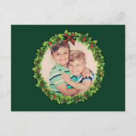 Eigener Weihnachtskranz - Ihre eigene Foto-Familie Feiertagspostkarte
