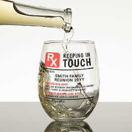 Eigener Wiedersehen-Text der Funny Wine Prescripti Weinglas Ohne Stiel