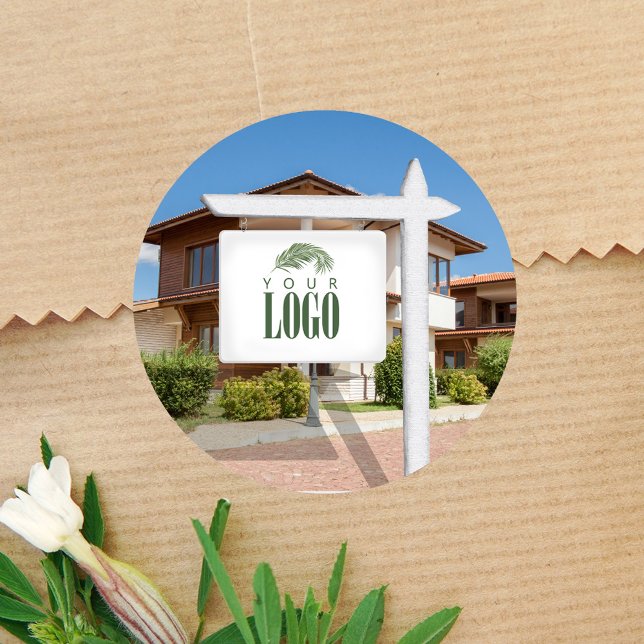 Eigenes Anwesen Hinzufügen eines benutzerdefiniert Runder Aufkleber (real estate sign add your logo sticker)