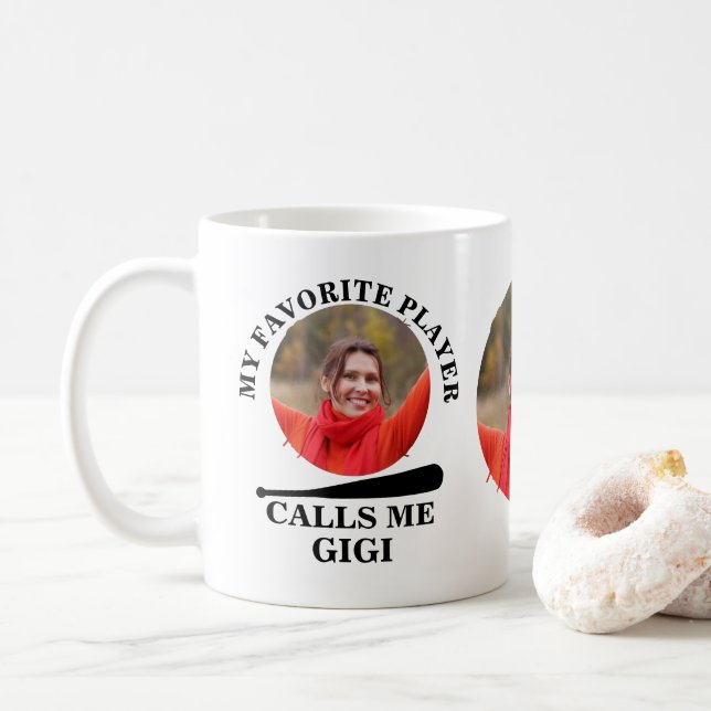 Eigenes Baseball-Foto mein Lieblings-Baseball Kaffeetasse (Mit Donut)