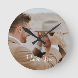 Eigenes benutzerdefiniertes Foto hinzufügen Runde Wanduhr