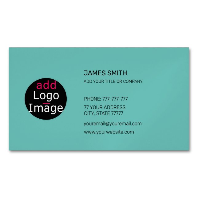 Eigenes Bild mit individuellem Chic Fresh Mint Gre Magnetische Visitenkarte (Vorderseite)