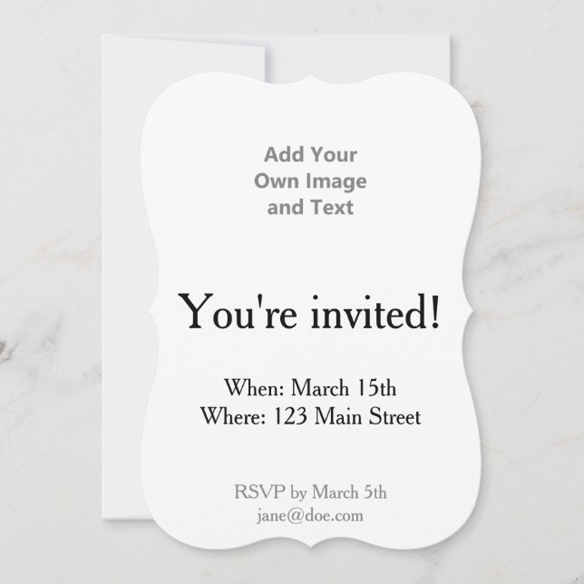 Eigenes Bild und Text hinzufügen Einladung (Vorderseite)