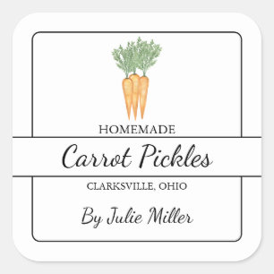 Eigenes Carrot-Square-Label Quadratischer Aufkleber