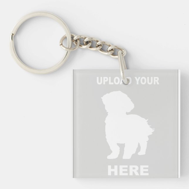 Eigenes Cavachon Dog Foto hinzufügen Schlüsselanhänger (Vorderseite)