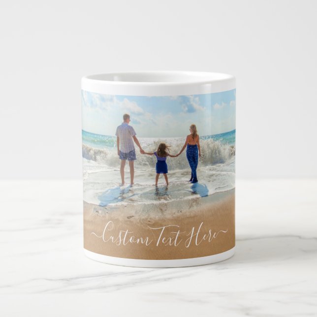 Eigenes Design - Benutzerdefiniertes Foto und Text Jumbo-Tasse (Vorderseite)