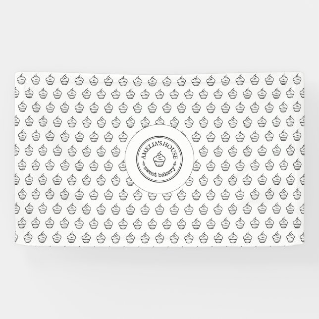 Eigenes Firmenlogo für Süßbäckereien in weiß Banner (Horizontal)