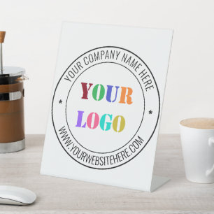 Eigenes Firmenlogo Name Text Info Pedestzeichen Sockelschild