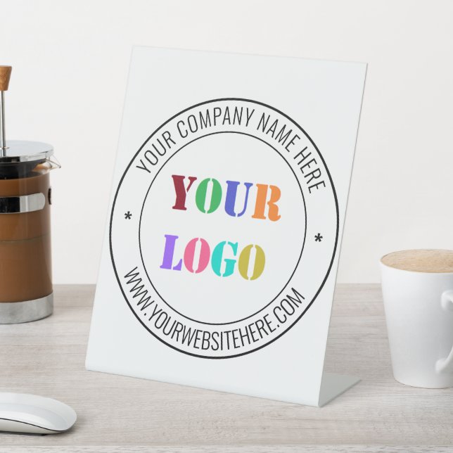 Eigenes Firmenlogo Name Text Info Pedestzeichen Sockelschild (In SItu)