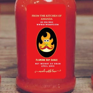 Eigenes, flammendes, benutzerdefiniertes Hot-Sauce Adressaufkleber