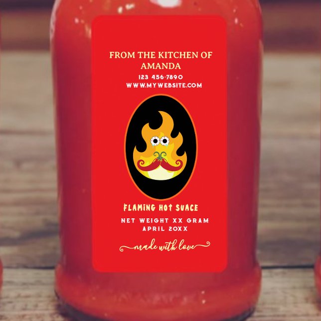 Eigenes, flammendes, benutzerdefiniertes Hot-Sauce Adressaufkleber (Von Creator hochgeladen)