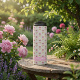 Eigenes Folklorekreuz Blumenmuster Thermosbecher