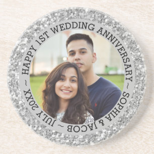 Eigenes Foto 1. Jubiläum Getränkeuntersetzer