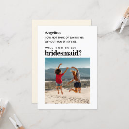 Eigenes Foto Einfache Elegante Bridesmaid Vorschla Einladung